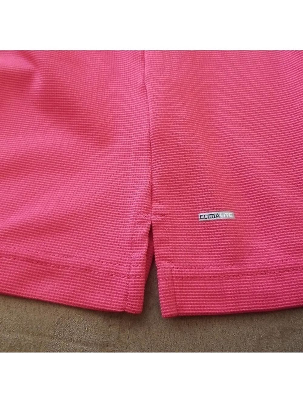 Adidas L golf top short sleeve polo button collared embroidered logo Climalite - Picture 5 of 11